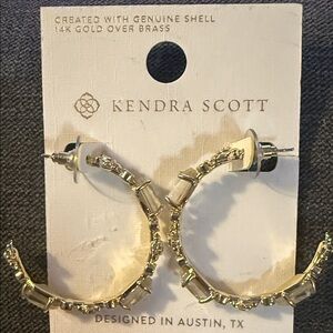 Kendra Scott Gold Hoop Earrings with Shell Accents